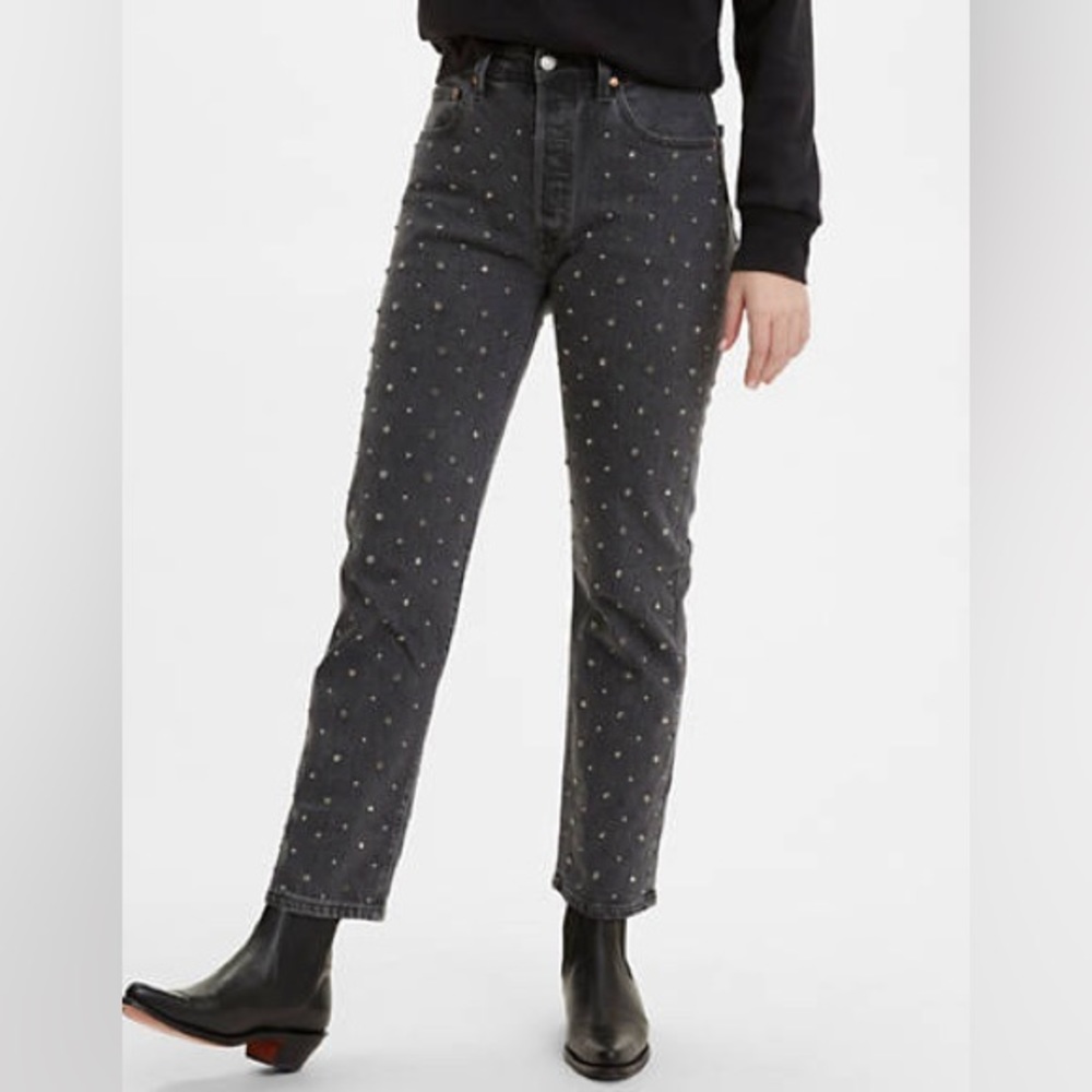 LEVI’S 501® Premium Cropped Crystal Studded Jeans